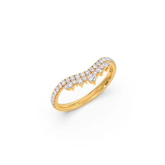 Double Cluster Layered Adjustable Chevron Ring