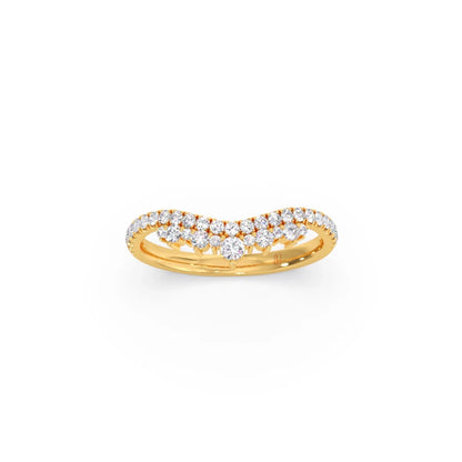 Double Cluster Layered Adjustable Chevron Ring