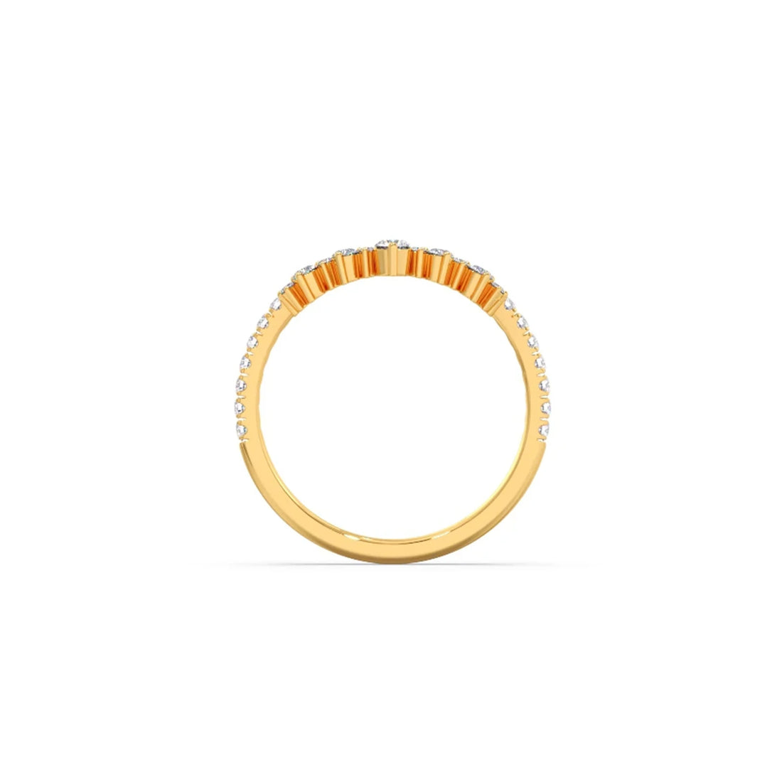 Double Cluster Layered Adjustable Chevron Ring