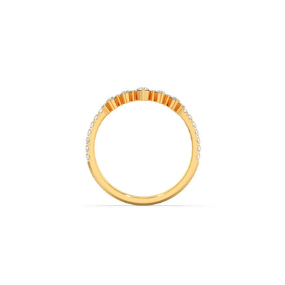 Double Cluster Layered Adjustable Chevron Ring