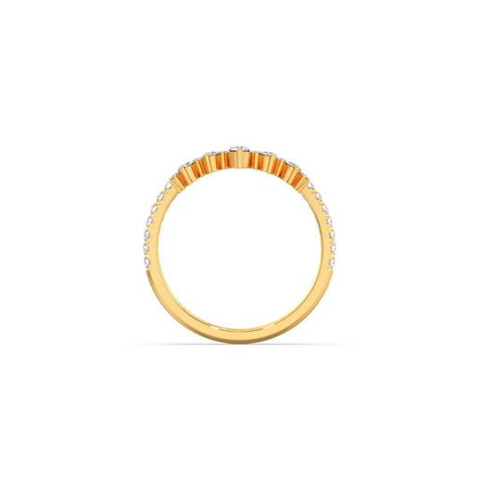 Double Cluster Layered Adjustable Chevron Ring