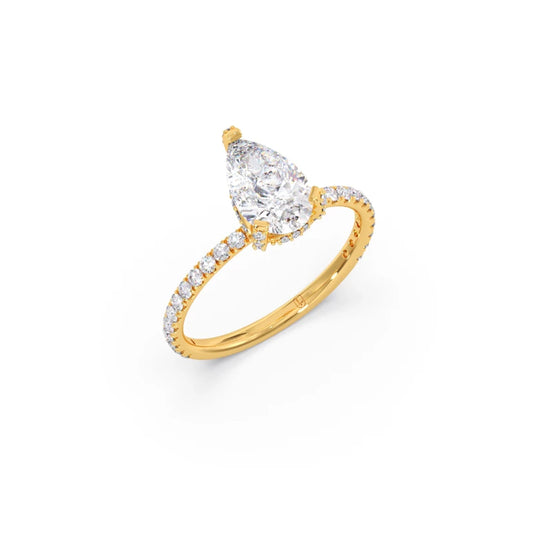 Pear Shape Diamond with Micro Setting Ring