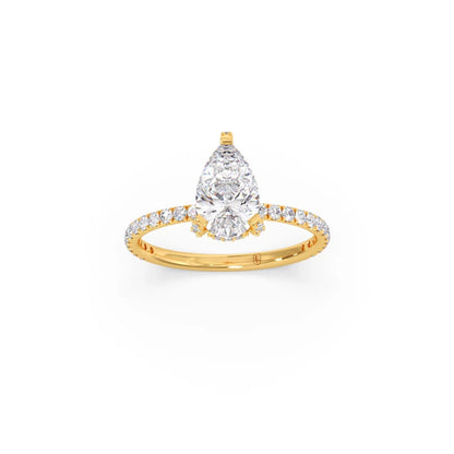 Pear Shape Diamond with Micro Setting Ring