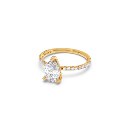 Pear Shape Diamond with Micro Setting Ring