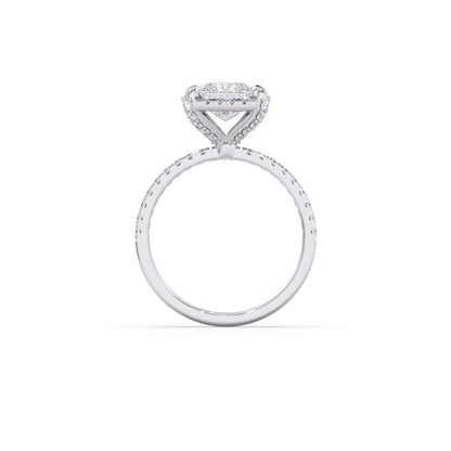 Princess Shape Diamond with Halo Setting Ring