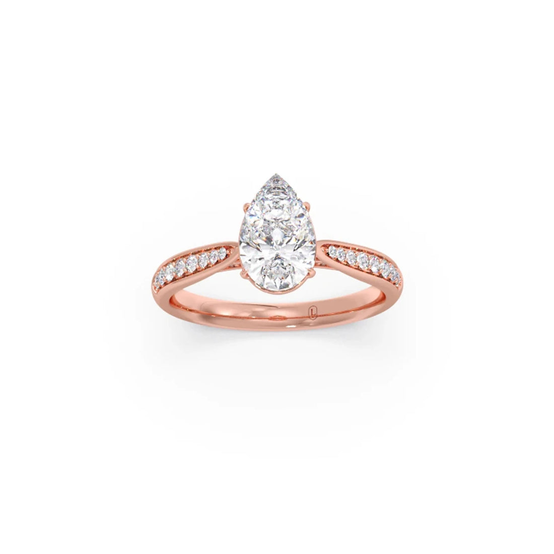 1.45 Cts Pear Cut Diamond Engagement Ring