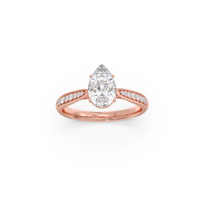 1.45 Cts Pear Cut Diamond Engagement Ring