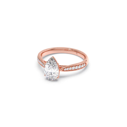 1.45 Cts Pear Cut Diamond Engagement Ring