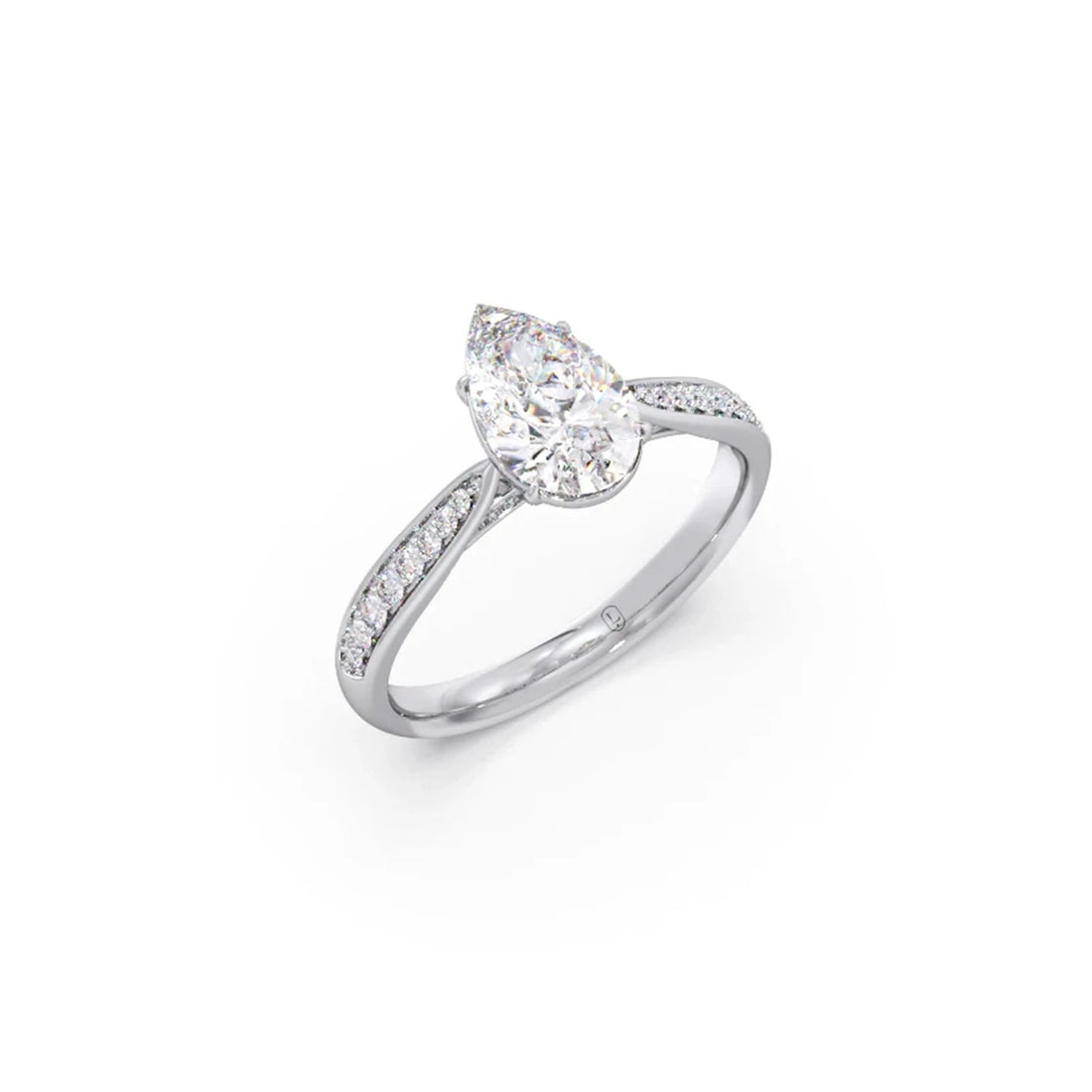 1.45 Cts Pear Cut Diamond Engagement Ring
