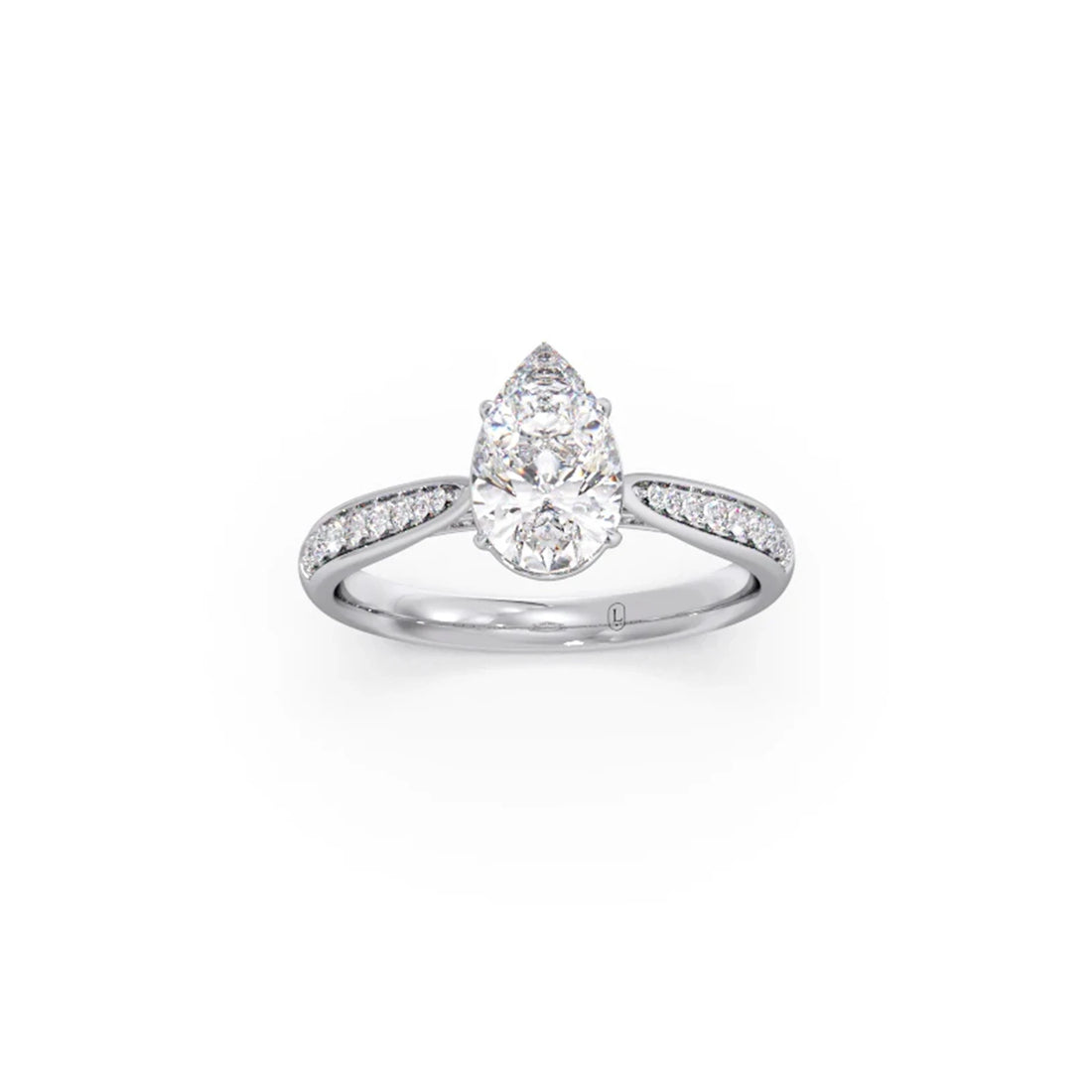 1.45 Cts Pear Cut Diamond Engagement Ring