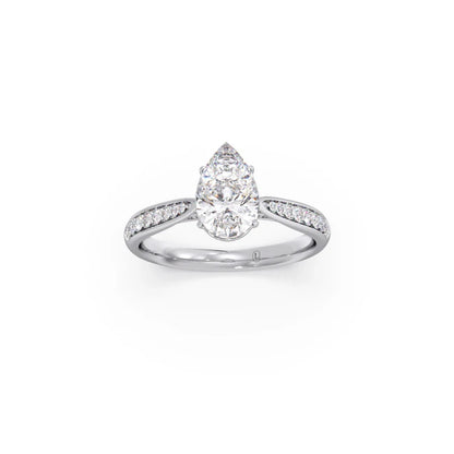 1.45 Cts Pear Cut Diamond Engagement Ring