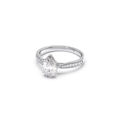 1.45 Cts Pear Cut Diamond Engagement Ring