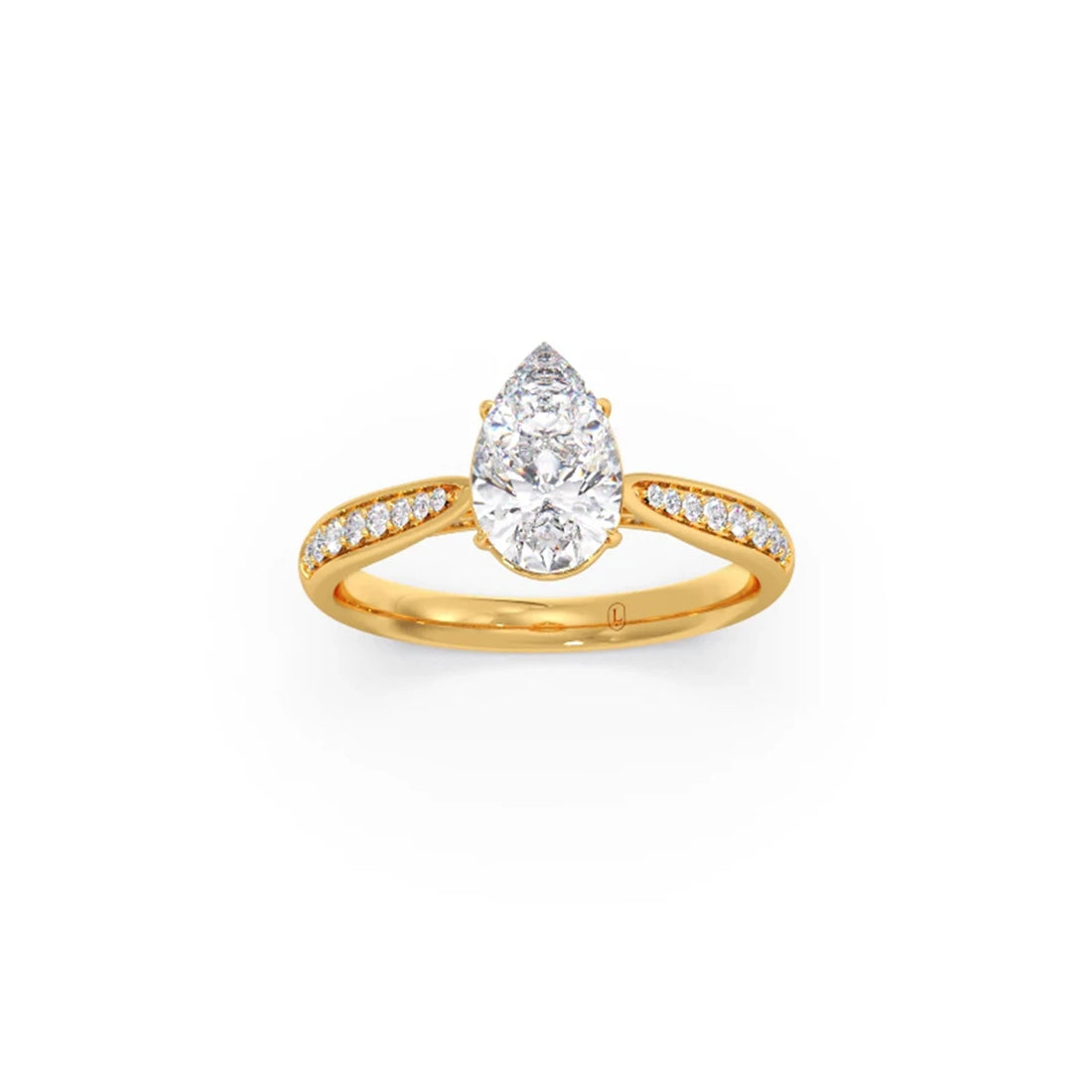 1.45 Cts Pear Cut Diamond Engagement Ring