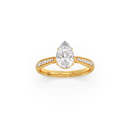 1.45 Cts Pear Cut Diamond Engagement Ring