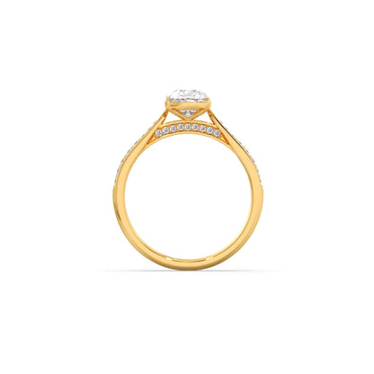 1.45 Cts Pear Cut Diamond Engagement Ring