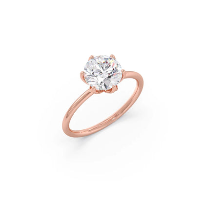 Round Solitaire Tulip Setting Engagement Ring