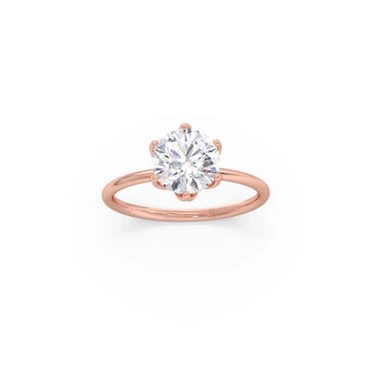 Round Solitaire Tulip Setting Engagement Ring
