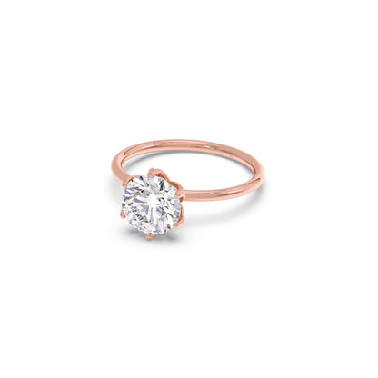 Round Solitaire Tulip Setting Engagement Ring