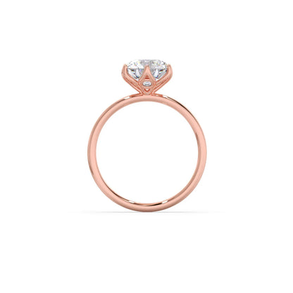 Round Solitaire Tulip Setting Engagement Ring