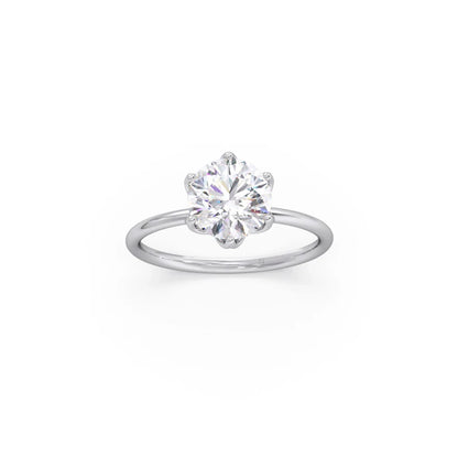 Round Solitaire Tulip Setting Engagement Ring