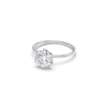 Round Solitaire Tulip Setting Engagement Ring