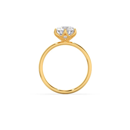 Round Solitaire Tulip Setting Engagement Ring