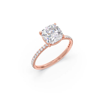 Radiant Cut Hidden Halo Engagement Ring