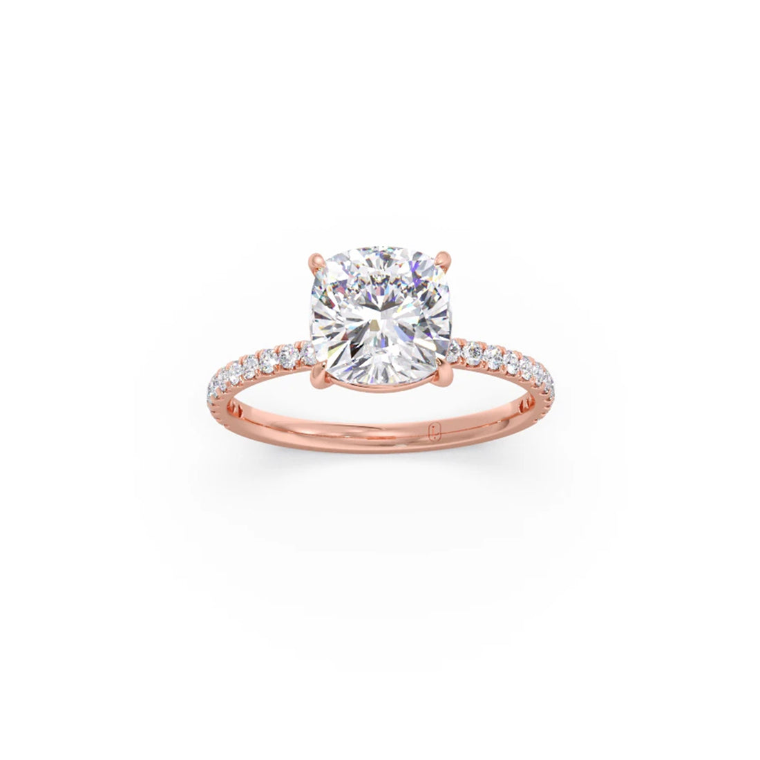 Radiant Cut Hidden Halo Engagement Ring