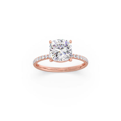 Radiant Cut Hidden Halo Engagement Ring