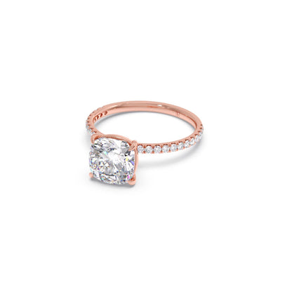 Radiant Cut Hidden Halo Engagement Ring