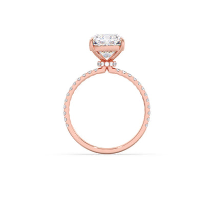 Radiant Cut Hidden Halo Engagement Ring