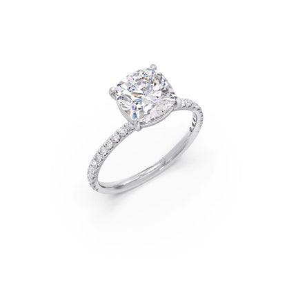 Radiant Cut Hidden Halo Engagement Ring