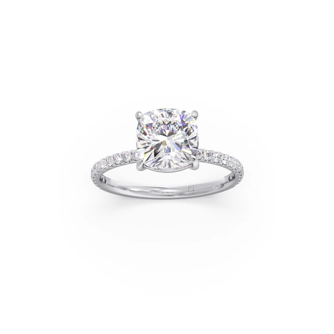 Radiant Cut Hidden Halo Engagement Ring