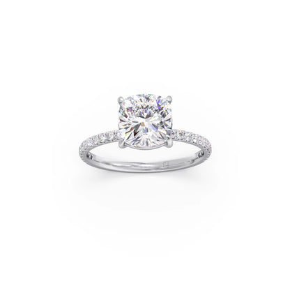 Radiant Cut Hidden Halo Engagement Ring
