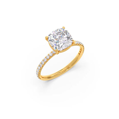 Radiant Cut Hidden Halo Engagement Ring