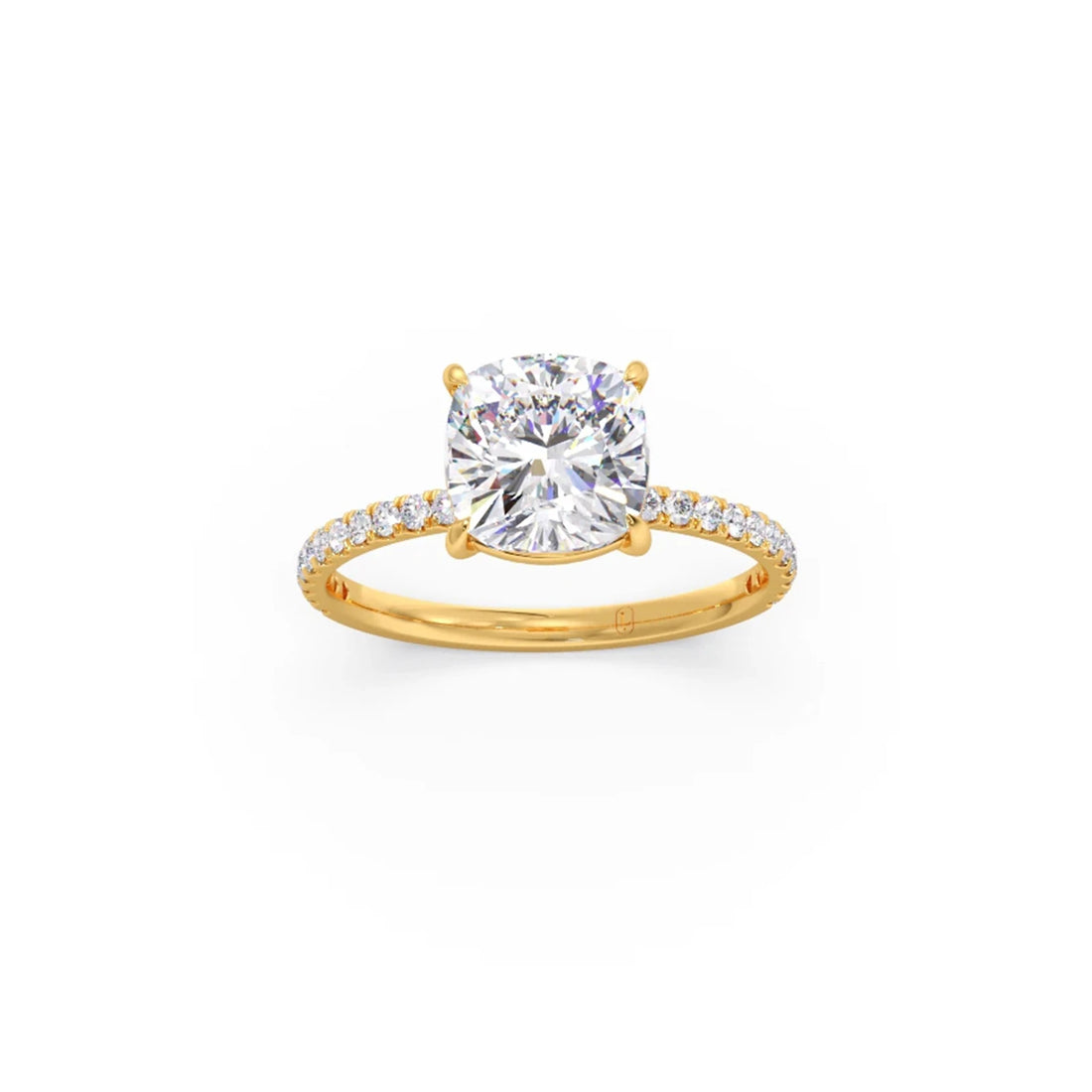 Radiant Cut Hidden Halo Engagement Ring