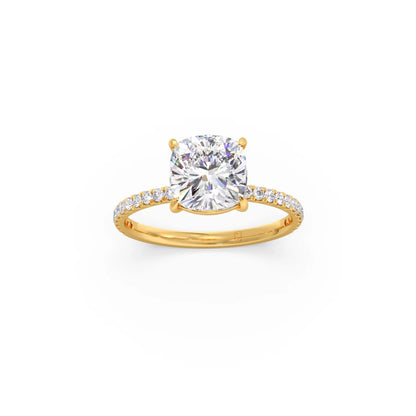 Radiant Cut Hidden Halo Engagement Ring