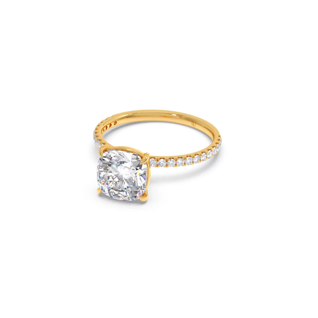Radiant Cut Hidden Halo Engagement Ring
