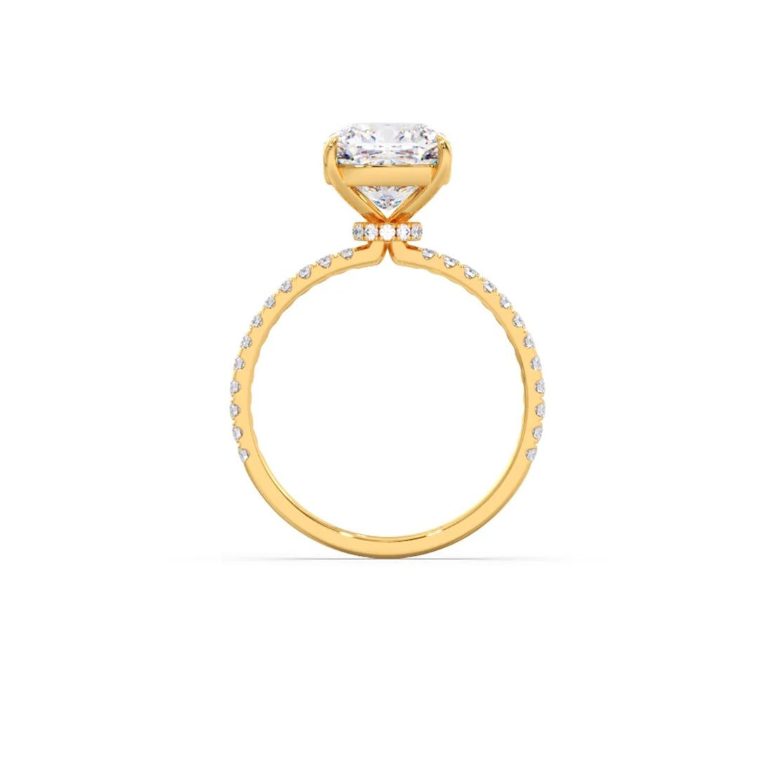 Radiant Cut Hidden Halo Engagement Ring