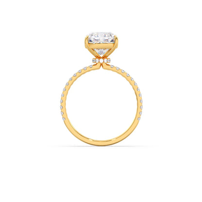 Radiant Cut Hidden Halo Engagement Ring