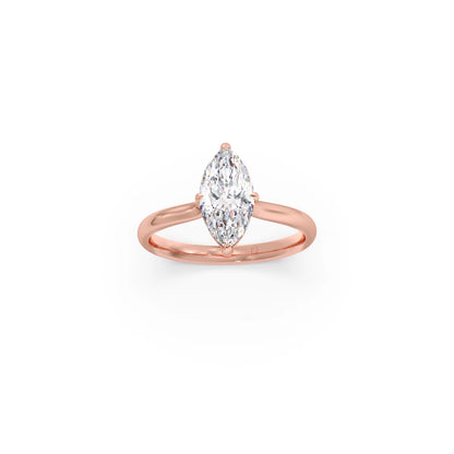 1.63 Cts Marquise Shape Engagement Ring with Hidden Halo Setting