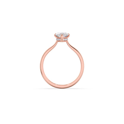 1.63 Cts Marquise Shape Engagement Ring with Hidden Halo Setting