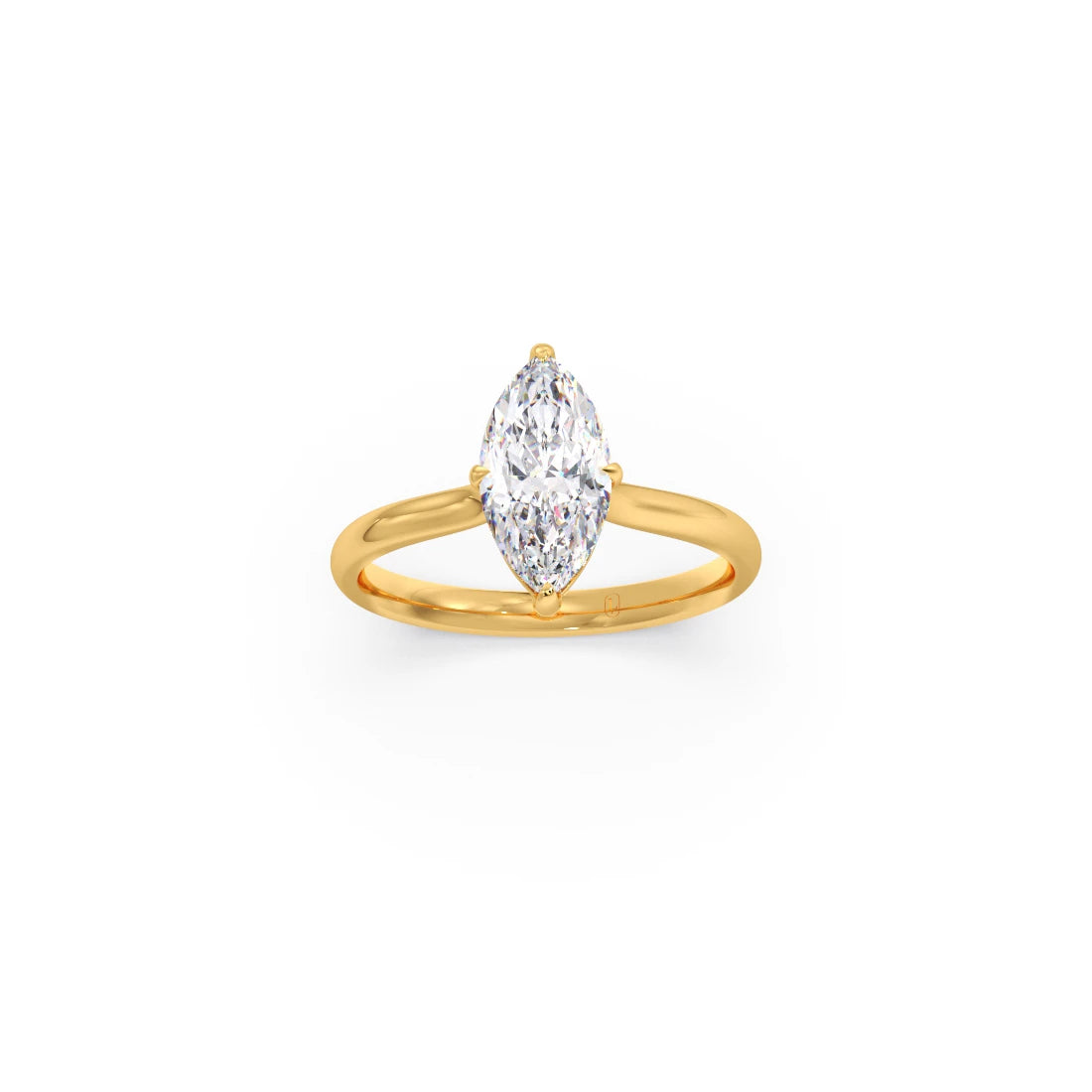 1.63 Cts Marquise Shape Engagement Ring with Hidden Halo Setting