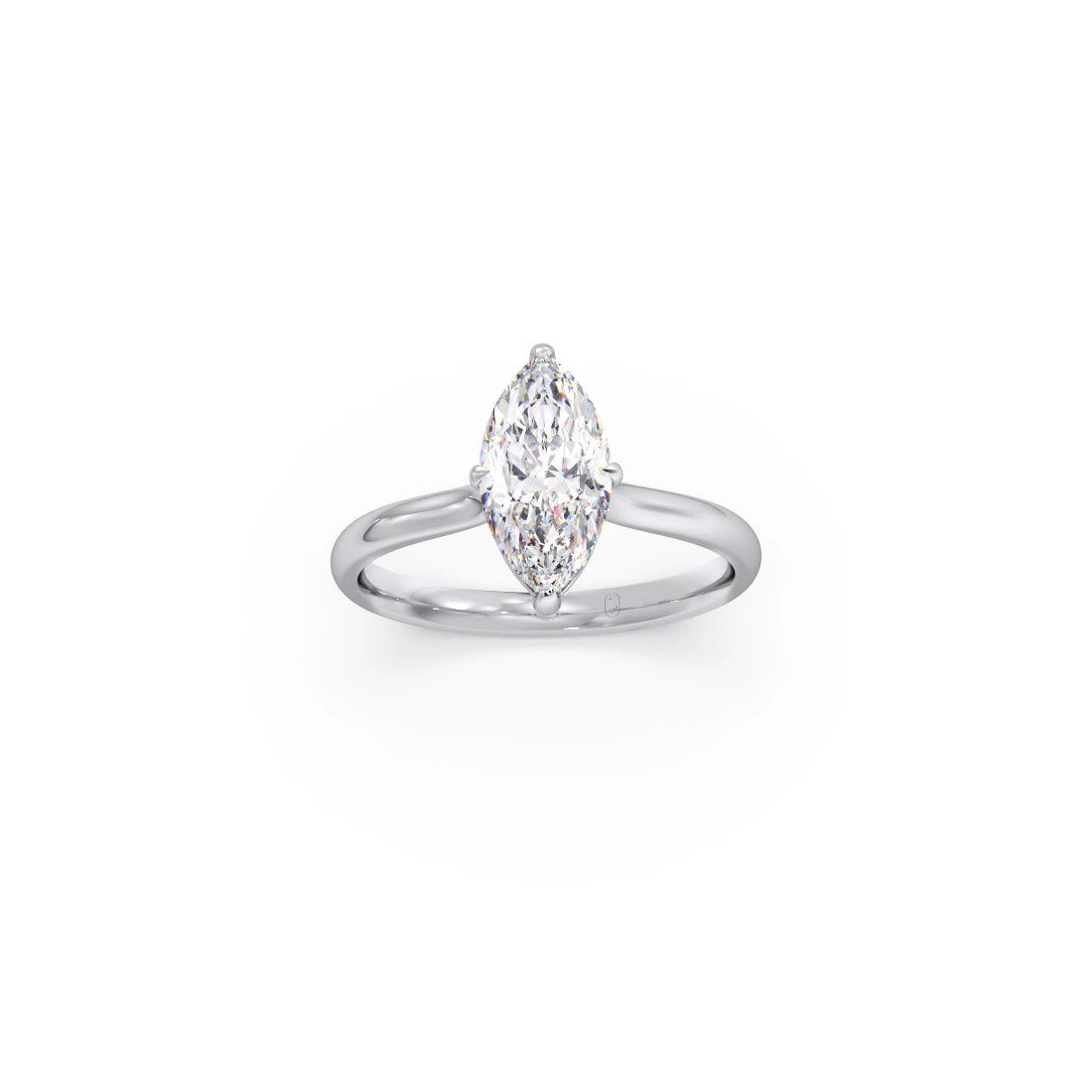 1.63 Cts Marquise Shape Engagement Ring with Hidden Halo Setting