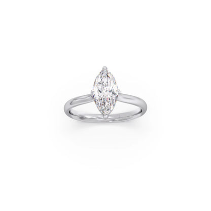 1.63 Cts Marquise Shape Engagement Ring with Hidden Halo Setting
