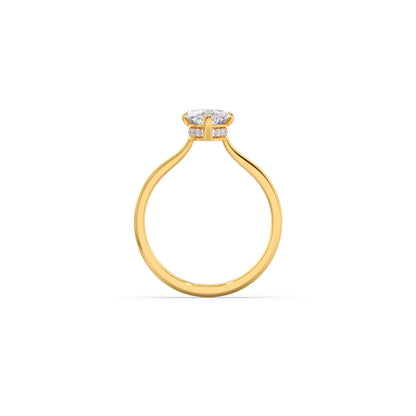 1.63 Cts Marquise Shape Engagement Ring with Hidden Halo Setting