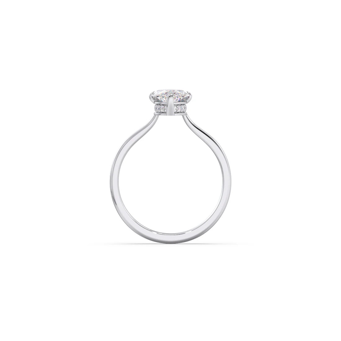 1.63 Cts Marquise Shape Engagement Ring with Hidden Halo Setting