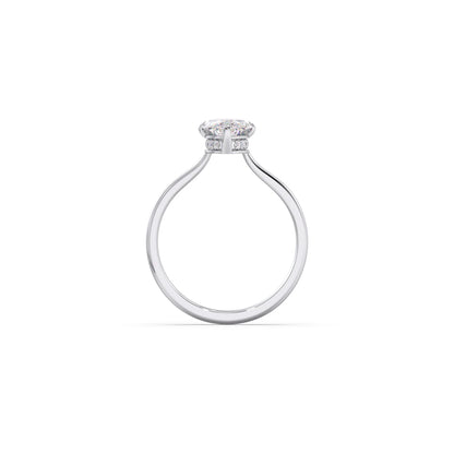 1.63 Cts Marquise Shape Engagement Ring with Hidden Halo Setting
