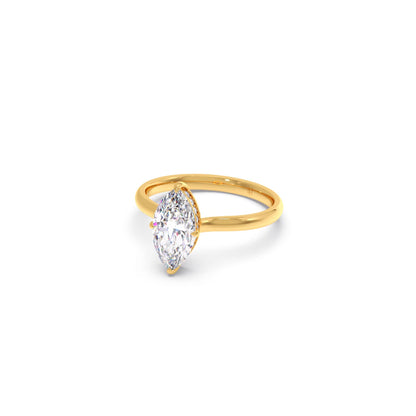 1.63 Cts Marquise Shape Engagement Ring with Hidden Halo Setting