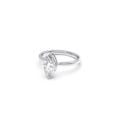 1.63 Cts Marquise Shape Engagement Ring with Hidden Halo Setting